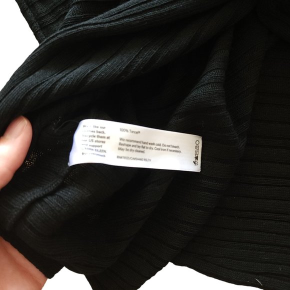 Eileen Fisher black long sleeve stripe textured long sleeve top / tunic - Picture 7 of 8